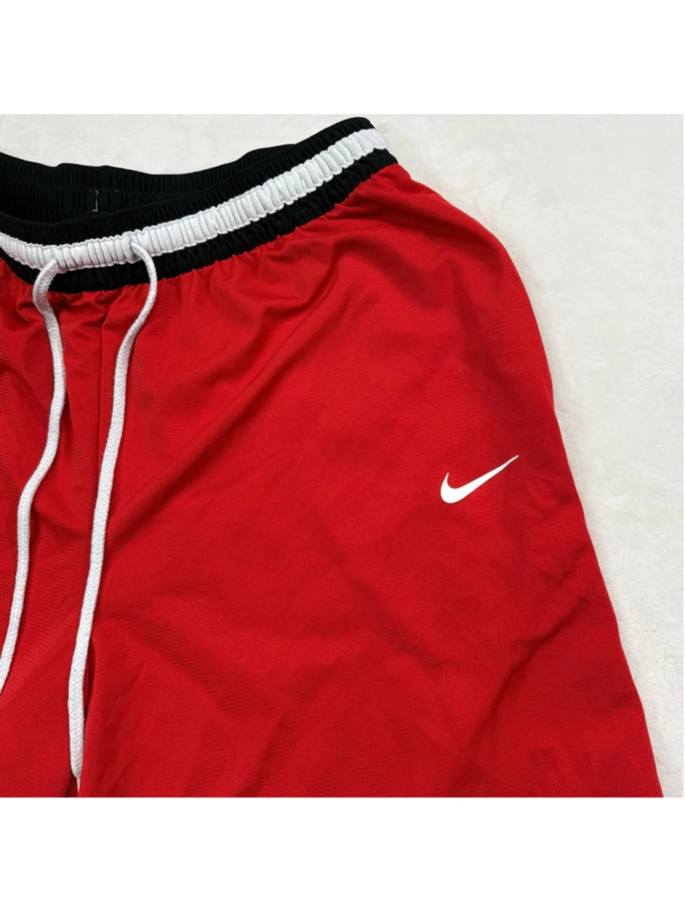 Men's Nike Dri-Fit Red Athletic Basketball Shorts XXL Black White Zipper Pocket
